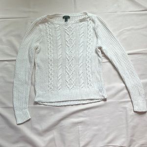 Ralph Lauren LRL Lauren Jeans Co. White Knit Sweater Like New Size Small